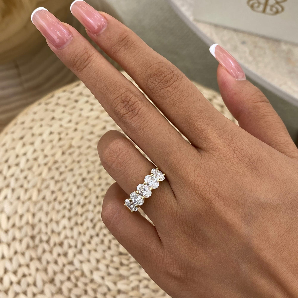 Alaina 2.1 Oval Lab-Grown Diamond Half-Eternity Ring