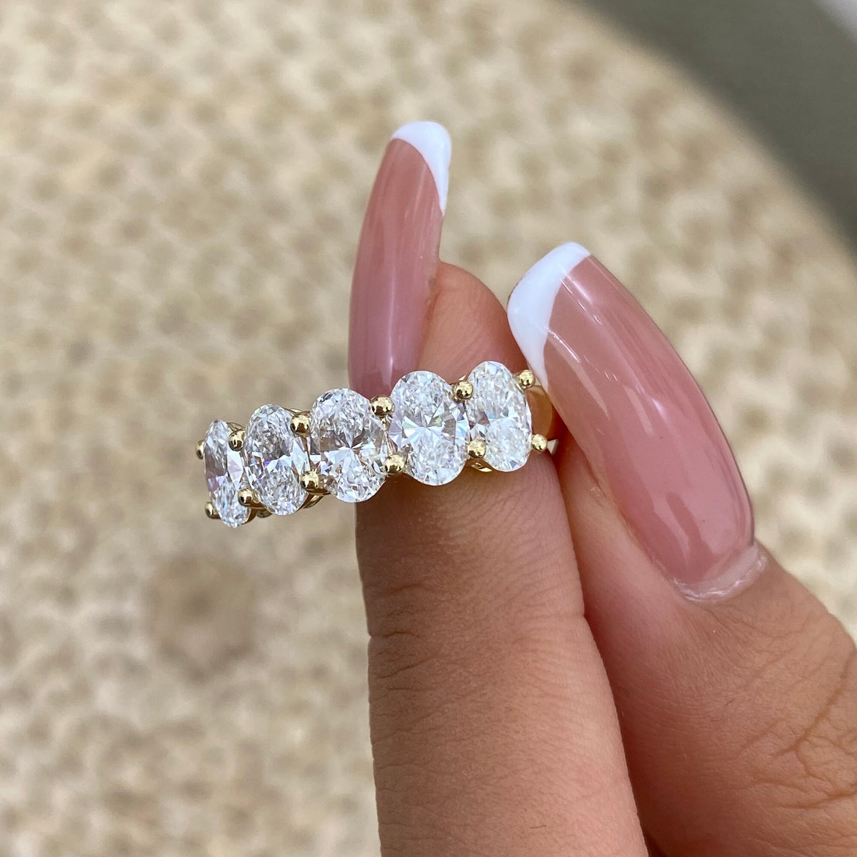 Alaina 2.1 Oval Lab-Grown Diamond Half-Eternity Ring