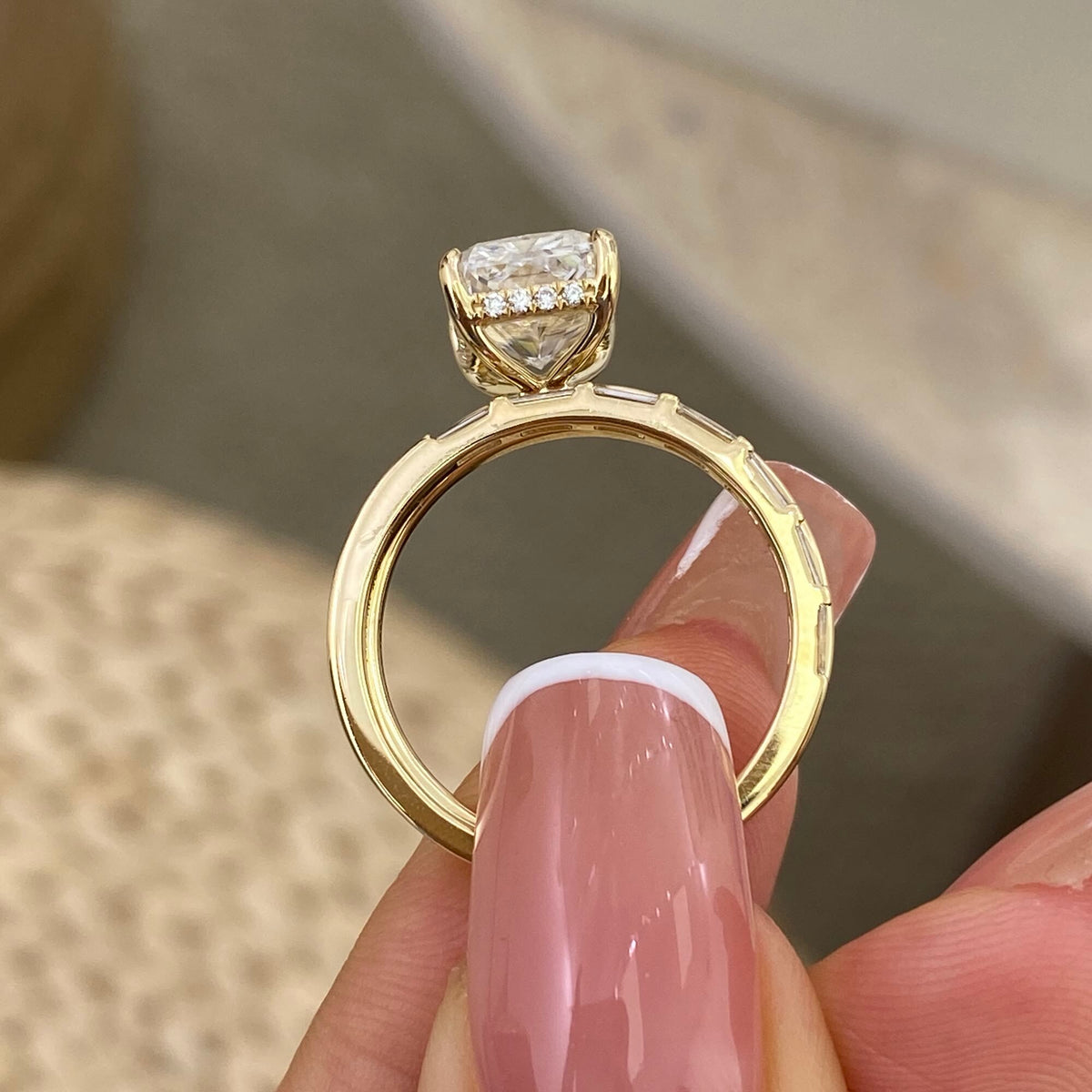 Aislinn 3.4 Radiant Lab-Grown Diamond Bridal Set, Solitaire Rings Set