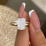 Aislinn 3.4 Radiant Lab-Grown Diamond Bridal Set, Solitaire Rings Set