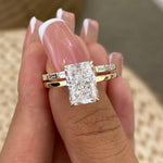 Aislinn 3.4 Radiant Lab-Grown Diamond Bridal Set, Solitaire Rings Set