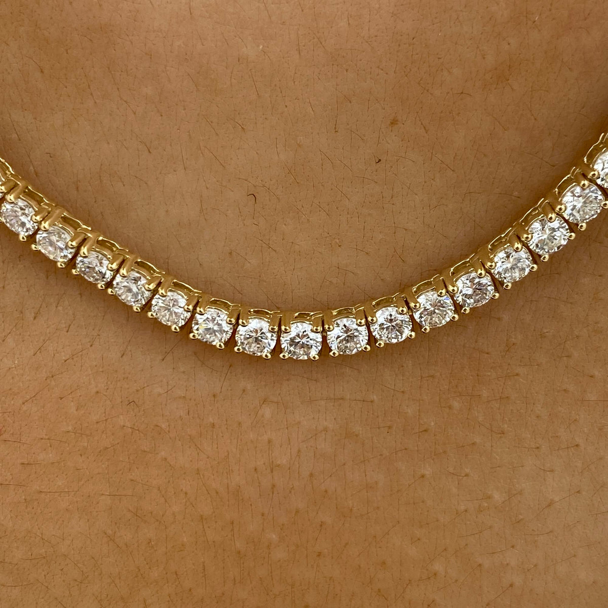 Agnes 11.8 Round Lab-Grown Diamond Tennis Necklace