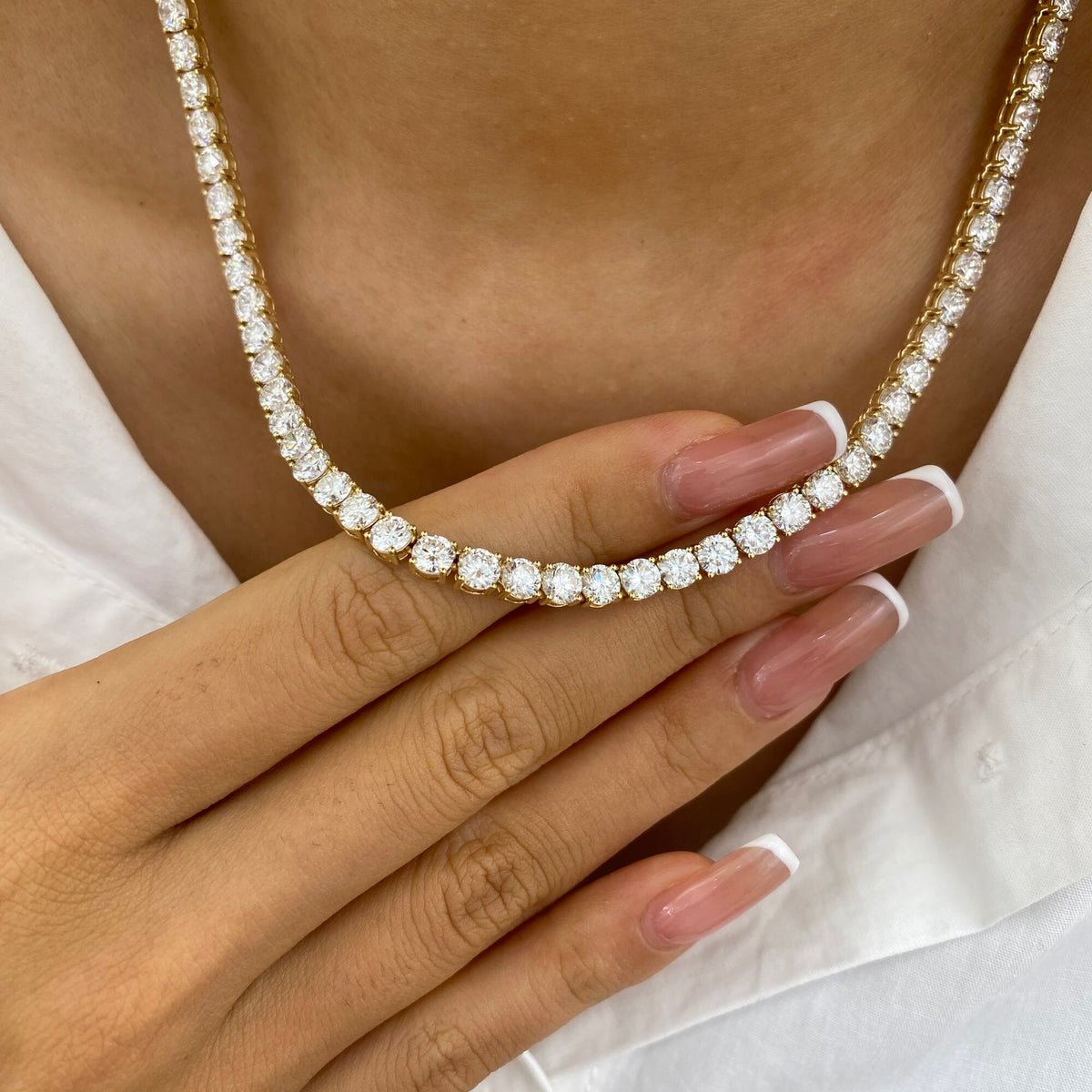 Agnes 26.0 Round Lab-Grown Diamond Tennis Necklace