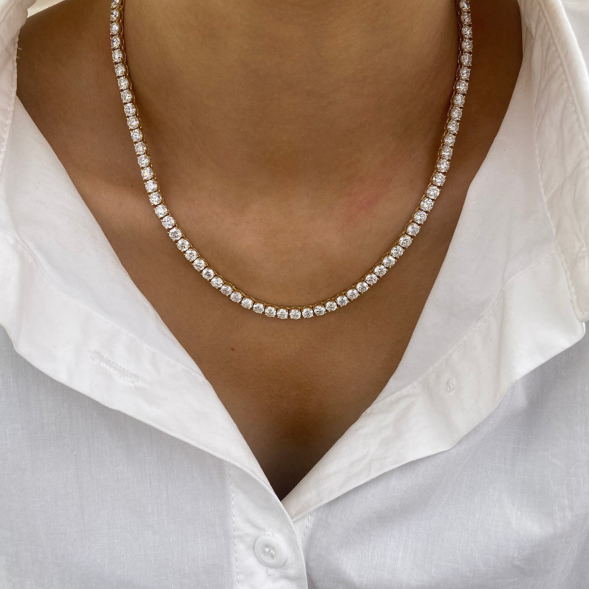 Agnes 26.0 Round Lab-Grown Diamond Tennis Necklace