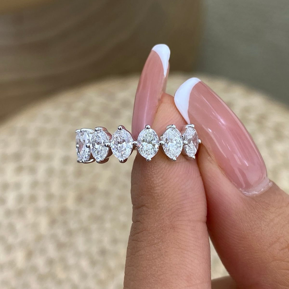 Addison 1.5 Oval Lab-Grown Diamond Half-Eternity Ring