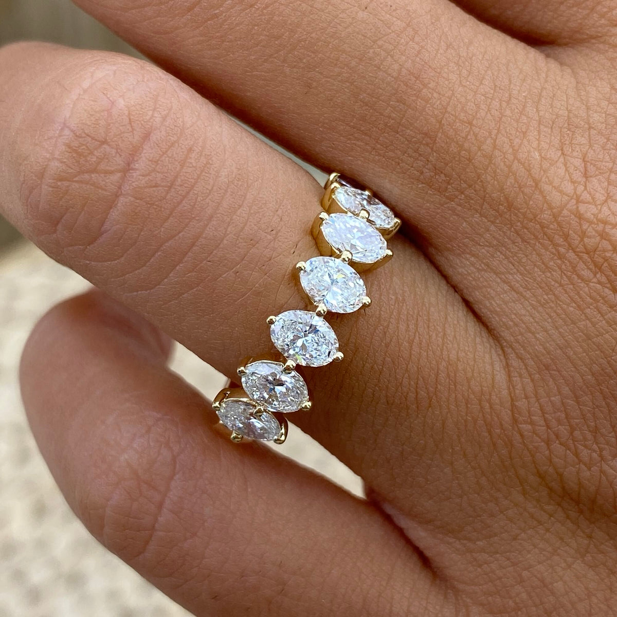 Addison 1.5 Oval Lab-Grown Diamond Half-Eternity Ring