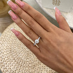 Ada 1.3 Round Lab-Grown Diamond Side Stone Ring, engagement ring, Platinum White Gold, front view