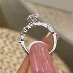 Ada 1.3 Round Lab-Grown Diamond Side Stone Ring, engagement ring, Platinum White Gold, back view