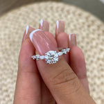 Ada 1.3 Round Lab-Grown Diamond Side Stone Ring, engagement ring, Platinum White Gold, packaging
