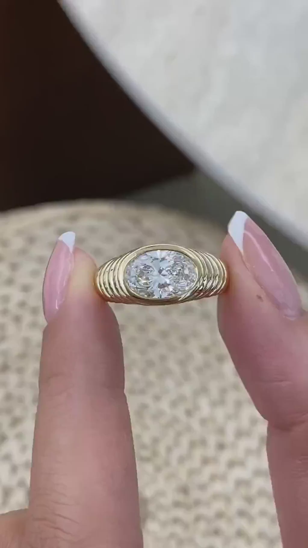 Lauren 2 Oval Lab-Grown Diamond Special, Bezel Ring