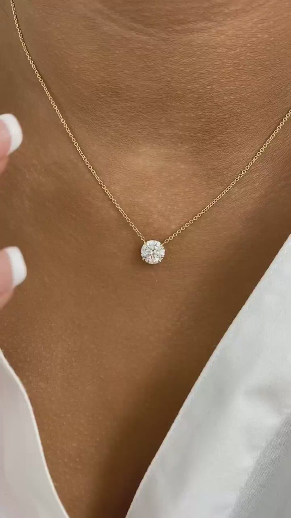 Summer 1.5 Round Lab-Grown Diamond Solitaire, Chain Pendant