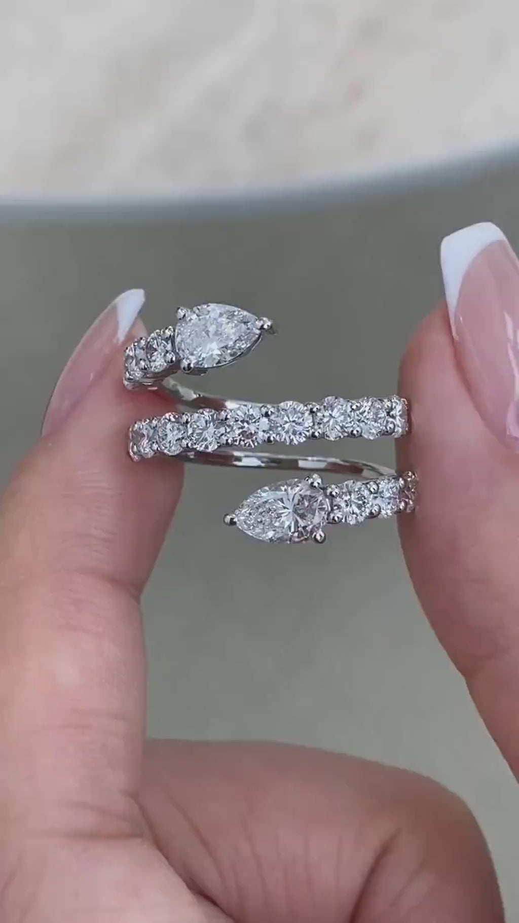 Angie 2.8 Pear Lab-Grown Diamond Special, Half-Eternity Ring