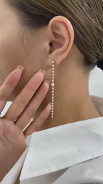 Celine 2.4 Round Lab-Grown Diamond Drop, Chain Earrings