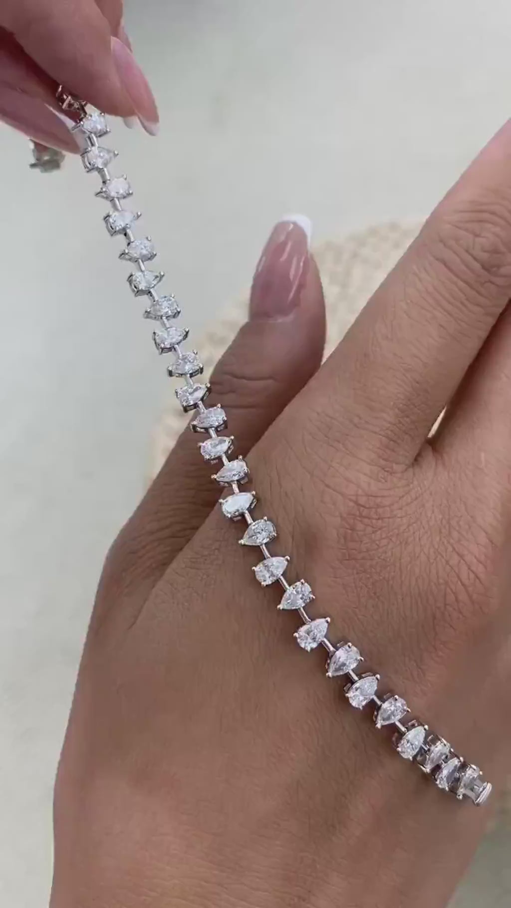 Tiffany 6.3 Pear Lab-Grown Diamond Tennis, East West Bracelet