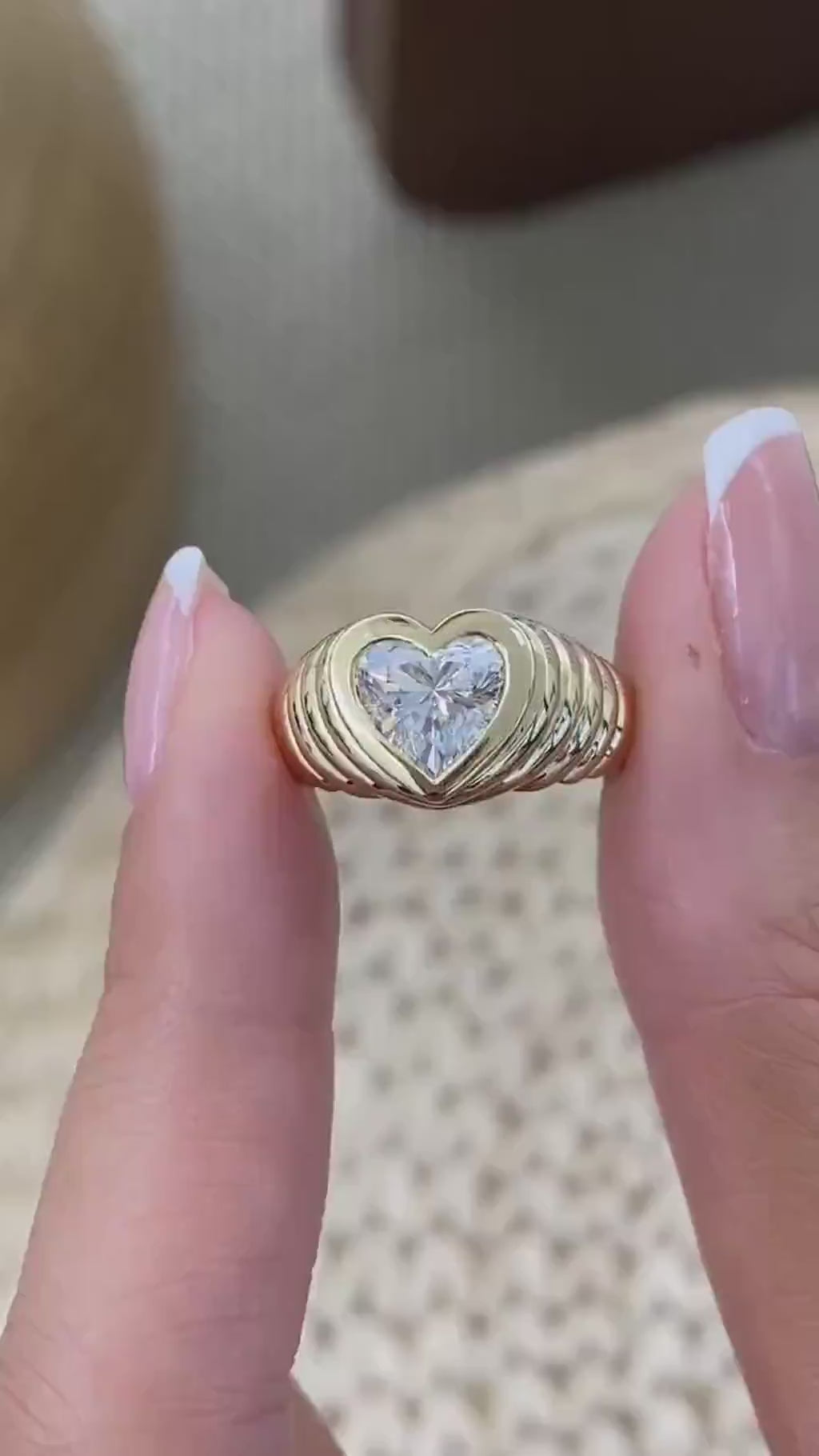 Lauren 1.5 Heart Lab-Grown Diamond Special, Bezel Ring