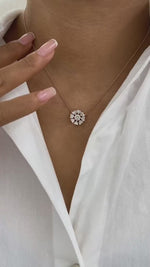 Helena 1.8 Round Lab-Grown Diamond Halo, Chain Necklace