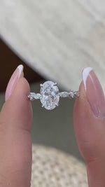 Kara 2.3 Oval Lab-Grown Diamond Side Stone Ring