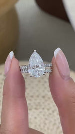 Tamara 4.8 Pear Lab-Grown Diamond Bridal Set, Side Stone Engagement Ring