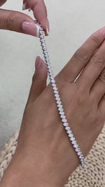 Michelle 8.7 Oval Lab-Grown Diamond Tennis Bracelet