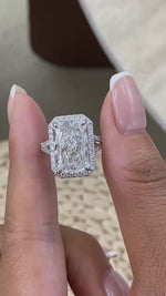 Lilian 7.9 Radiant Lab-Grown Diamond Halo, Split Shank Engagement Ring