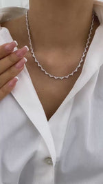 Catherine 6.7 Round Lab-Grown Diamond Tennis, Chain Necklace