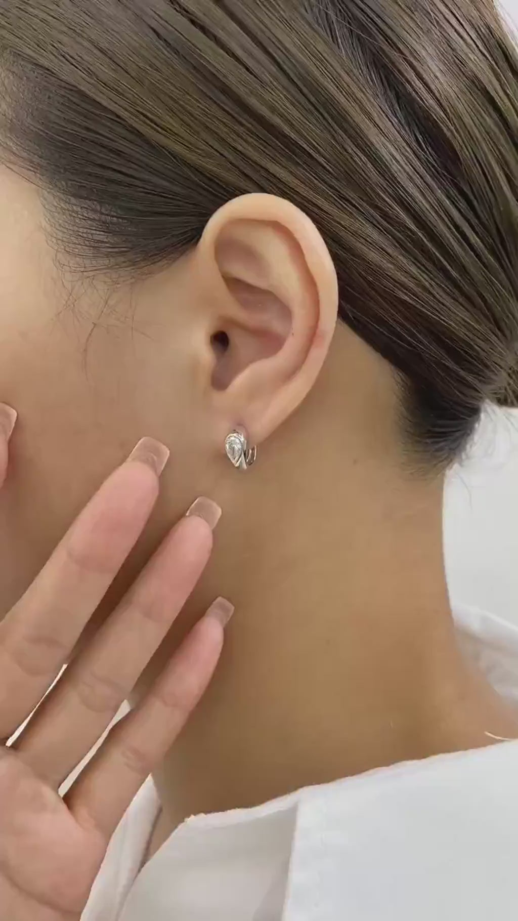 Camila 0.7 Pear Lab-Grown Diamond Bezel, Hoop Earrings