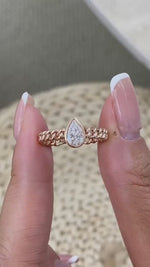 Giselle 0.6 Pear Lab-Grown Diamond Solitaire, Bezel Engagement Ring