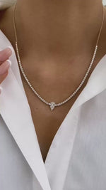 Cecily 2.9 Pear Lab-Grown Diamond Tennis, Solitaire Necklace