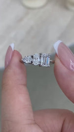 Vivian 1.5 Emerald Lab-Grown Diamond Three Stone, Special Ring