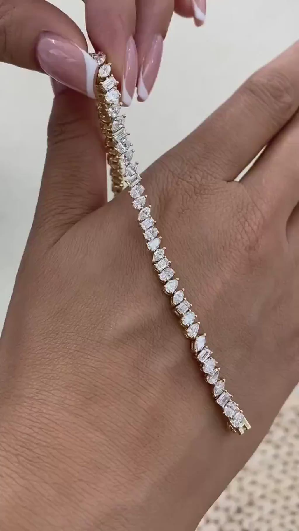 Paige 6.1 Emerald,Oval,Marquise,Pear Lab-Grown Diamond Tennis Bracelet
