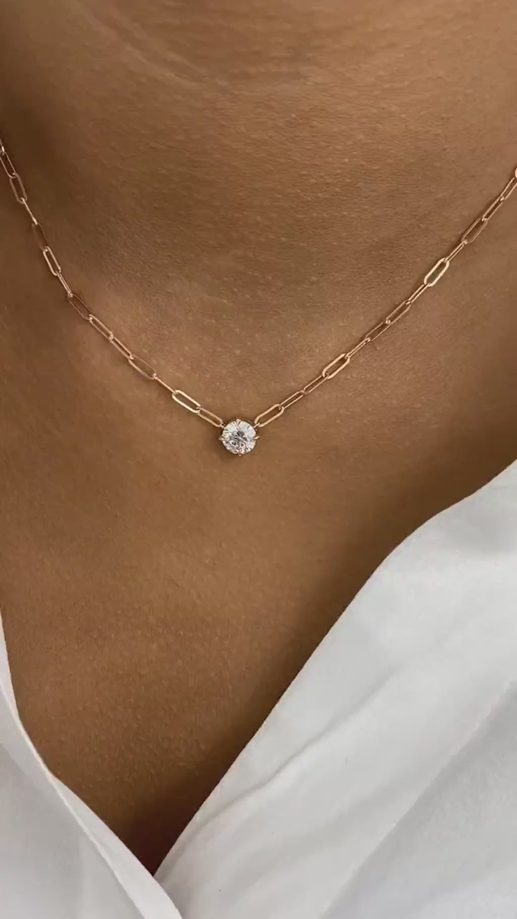 Diana 1.0 Round Lab-Grown Diamond Solitaire, Chain Pendant