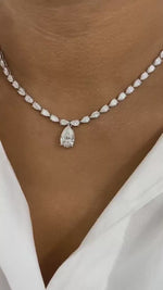 Briar 18.6 Pear Lab-Grown Diamond Tennis, Solitaire Necklace
