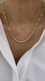 Cindy 2.5 Round Lab-Grown Diamond Tennis, Chain Necklace