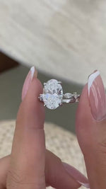 Kara 3.3 Oval Lab-Grown Diamond Side Stone Ring