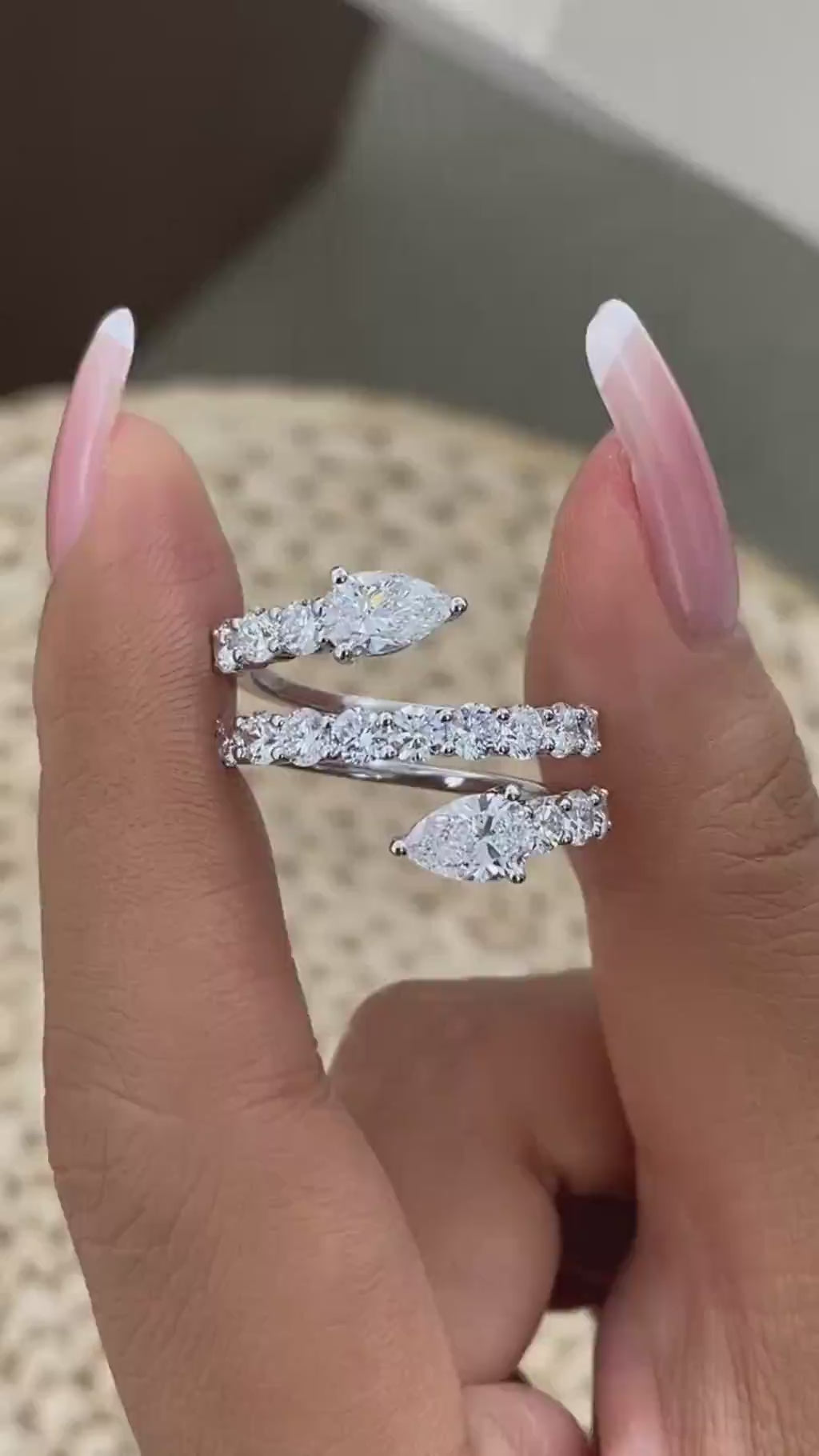 Angie 2.8 Pear Lab-Grown Diamond Special, Half-Eternity Ring