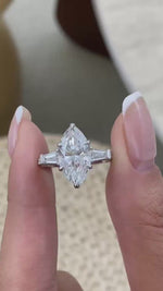 Sarah 4.2 Marquise Lab-Grown Diamond Three Stone Engagement Ring