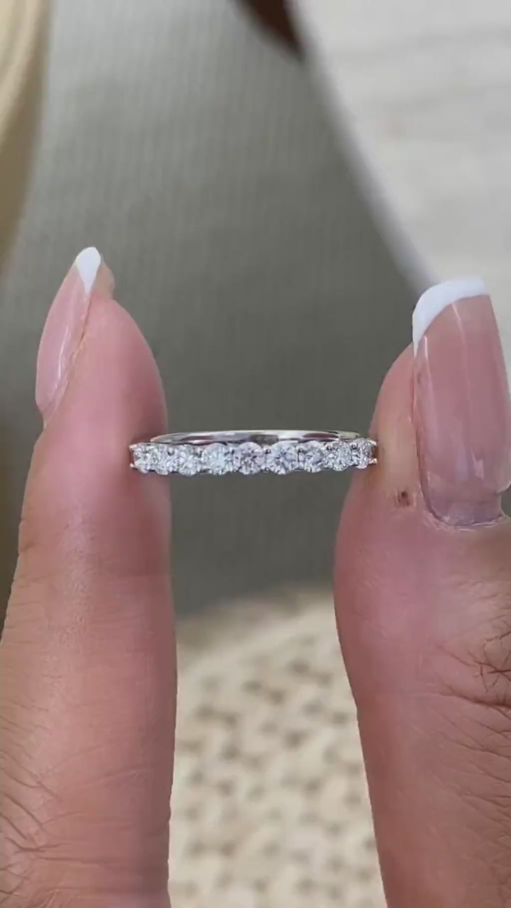 Elle 0.5 Lab-Grown Diamond Half-Eternity, Side Stone Ring