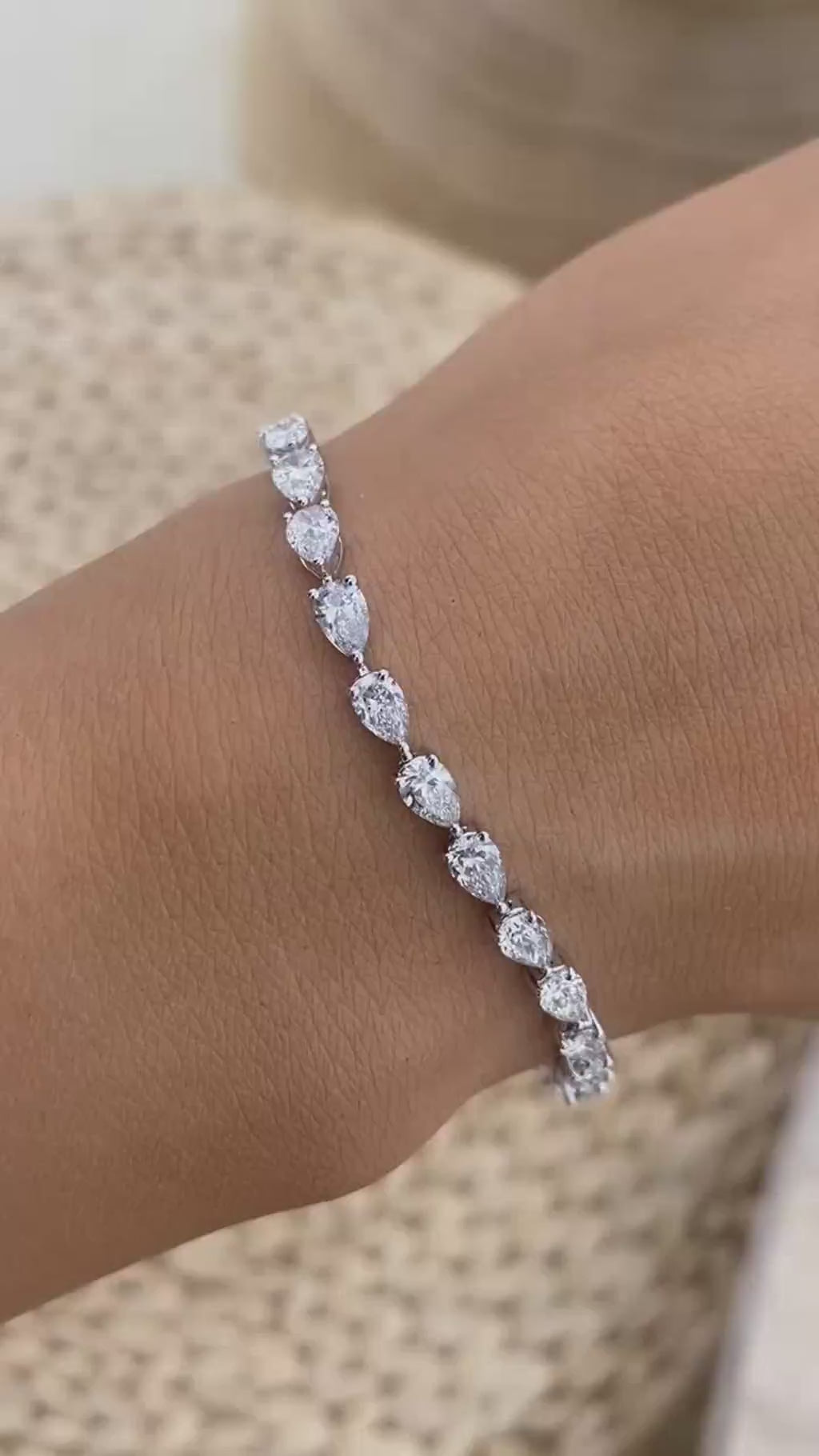 Jillian 6.1 Pear Lab-Grown Diamond Tennis Bracelet
