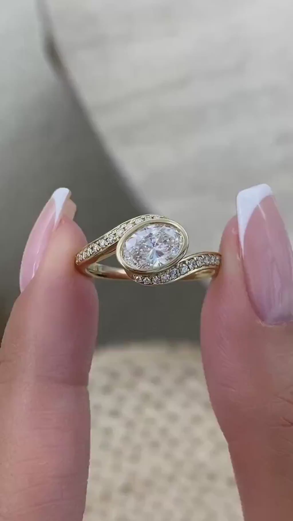 Juliana 1.2 Oval,Round Lab-Grown Diamond Side Stone, Special Ring