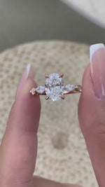 Presley 2.8 Oval Lab-Grown Diamond Side Stone Ring