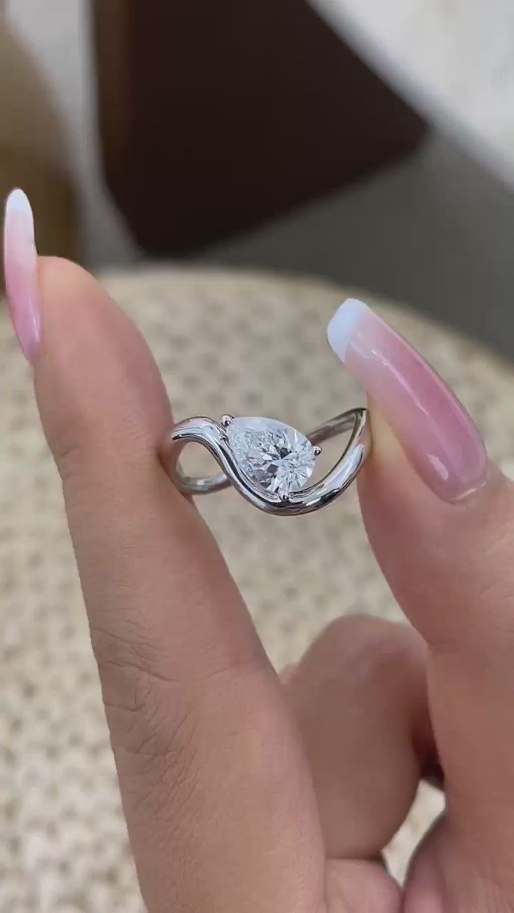 Jasmine 1.0 Pear Lab-Grown Diamond Solitaire, Special Ring