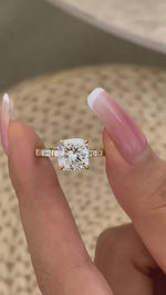 Jordan 2.4 Cushion Lab-Grown Diamond Side Stone Ring