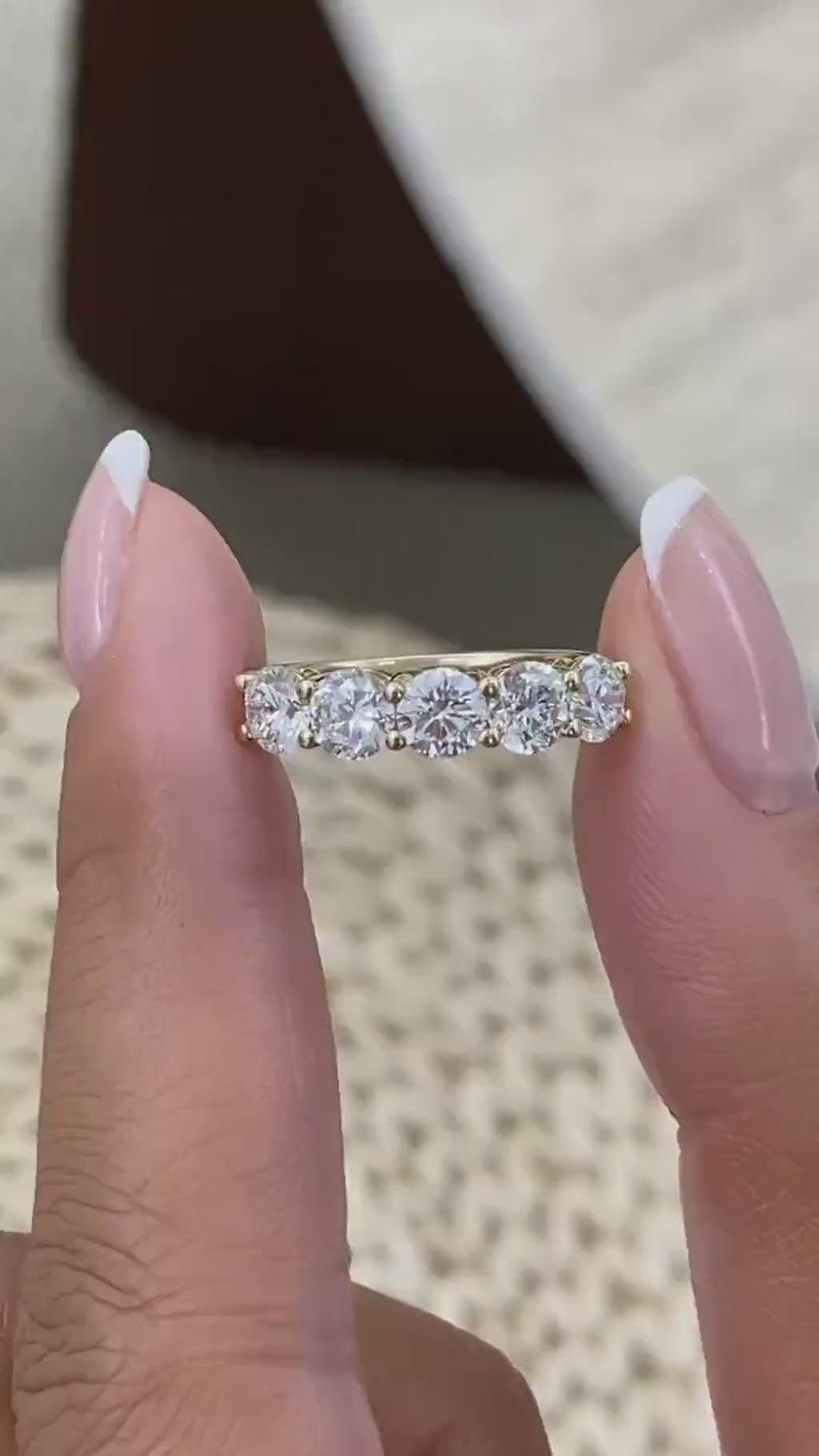 Kiara 1.9 Lab-Grown Diamond Half-Eternity, Side Stone Ring