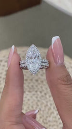 Kaia 3.7 Marquise Lab-Grown Diamond Bridal Set, Halo Ring