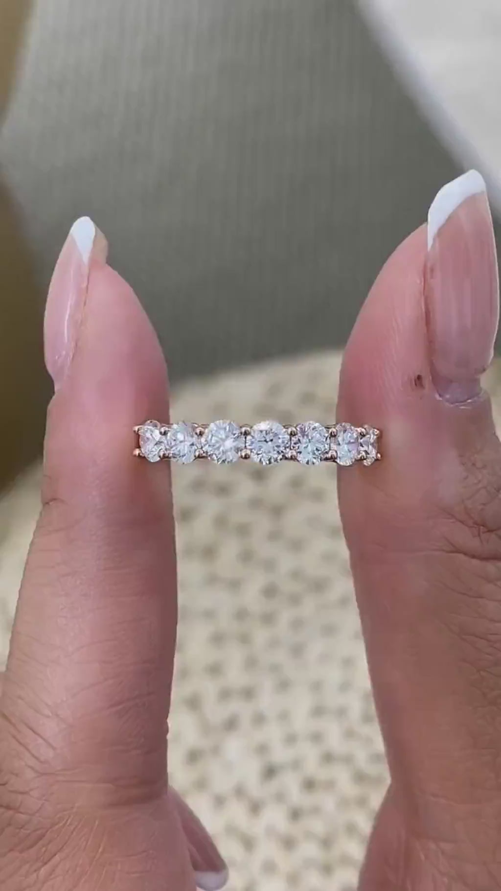 Elle 1.2 Lab-Grown Diamond Half-Eternity, Side Stone Ring