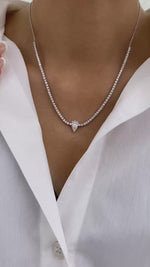 Cecily 2.9 Pear Lab-Grown Diamond Tennis, Solitaire Necklace