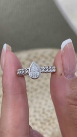 Giselle 0.4 Pear Lab-Grown Diamond Solitaire, Bezel Engagement Ring