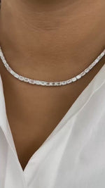 Brittany 21.2 Emerald Lab-Grown Diamond Tennis, East West Necklace
