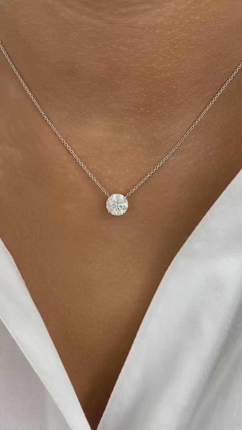 Summer 2.0 Round Lab-Grown Diamond Solitaire,Chain Pendant