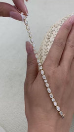 Jill 6.5 Emerald Lab-Grown Diamond Tennis, Bezel Bracelet